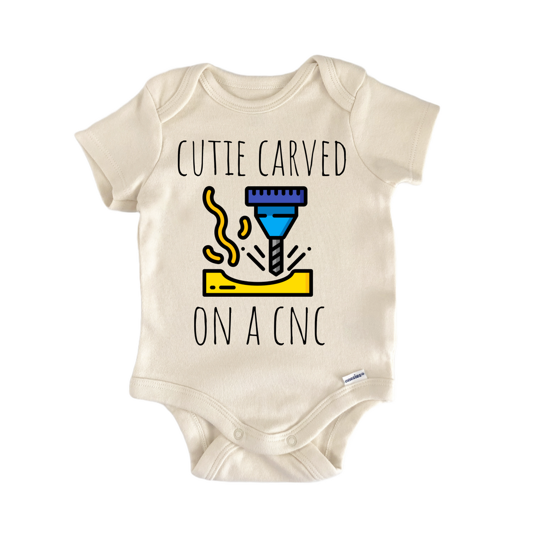 Cnc Machine Router Wood - Baby Bodysuit  Funny Cute Onesie® | North Fork Forager LLC