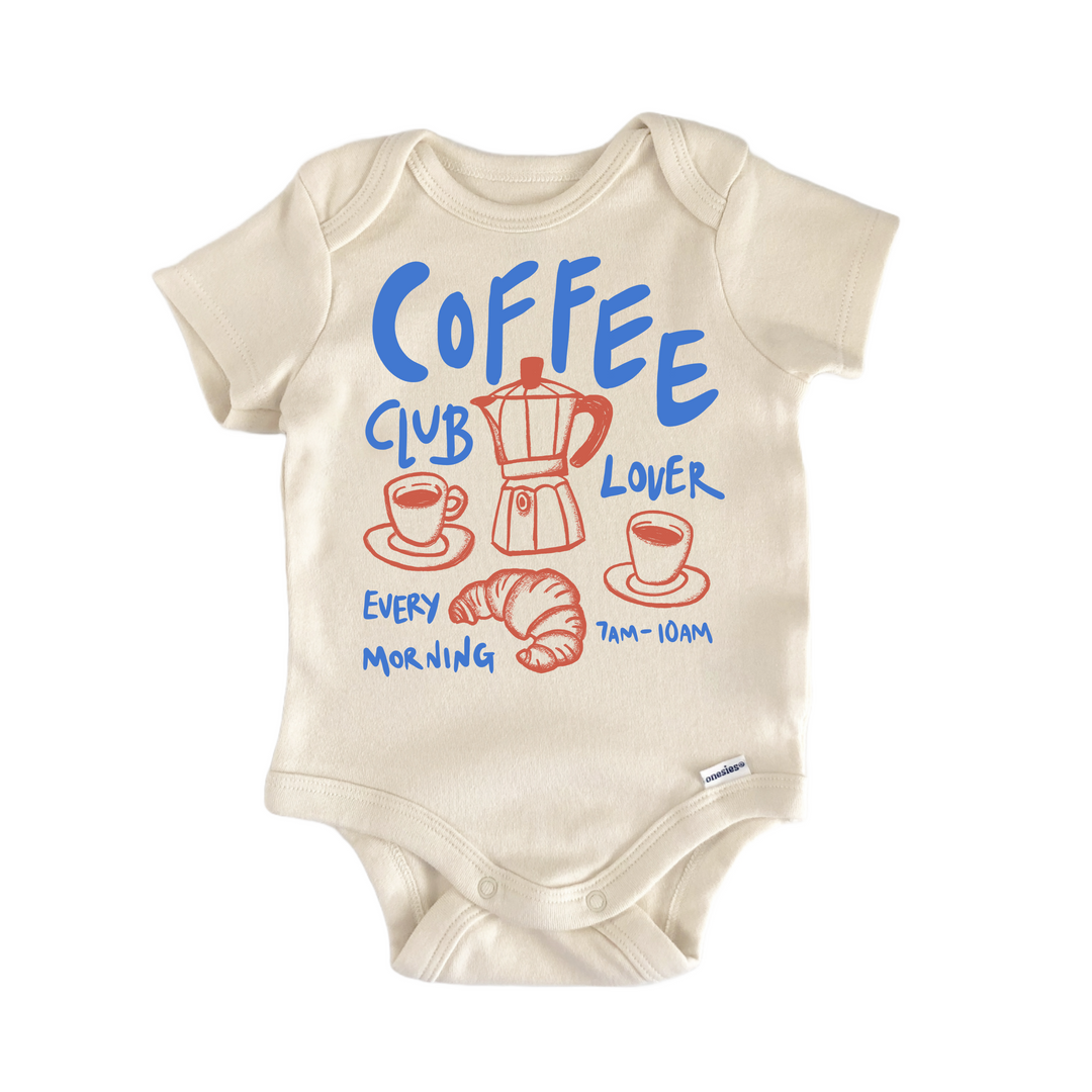 Coffee Crossiant Brunch Espresso - Baby Bodysuit  Funny Cute Onesie® | North Fork Forager LLC