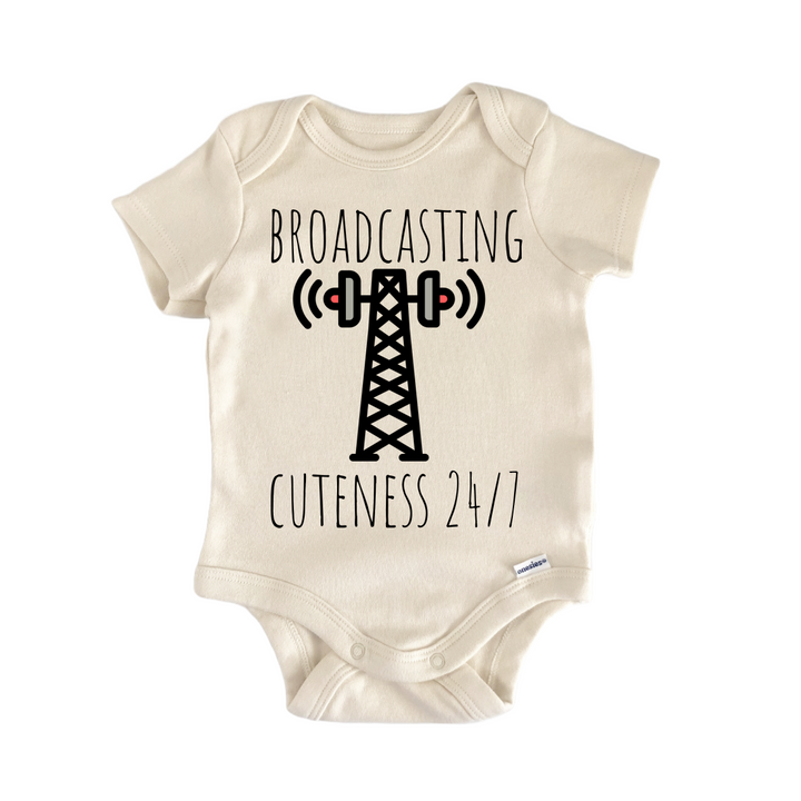 Communication Broadcast Radio - Baby Bodysuit  Funny Cute Onesie® | North Fork Forager LLC