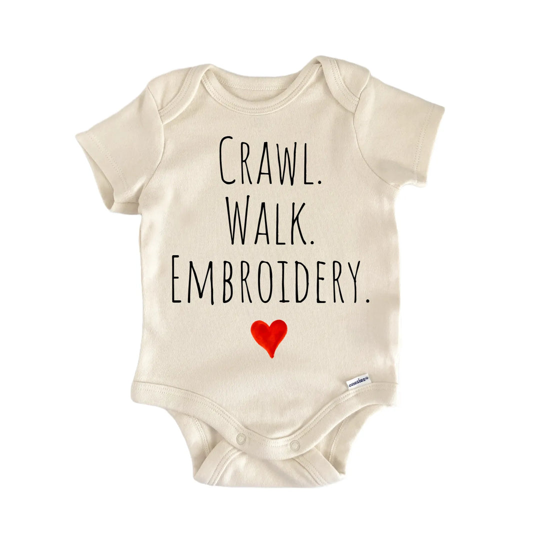 Crawl Walk Embroidery Newborn Baby Onesie® Onesie®