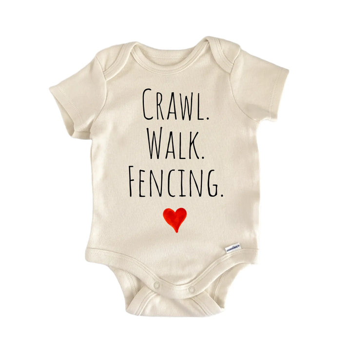 Crawl Walk Fencing Newborn Baby Bodysuit