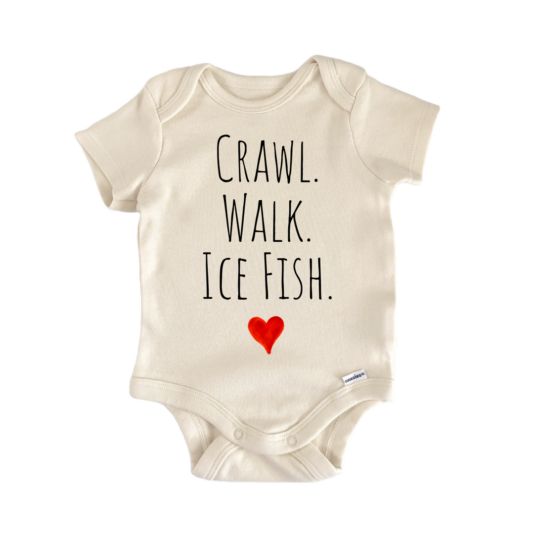 Crawl Walk Ice Fish Newborn Baby Onesie® Bodysuit
