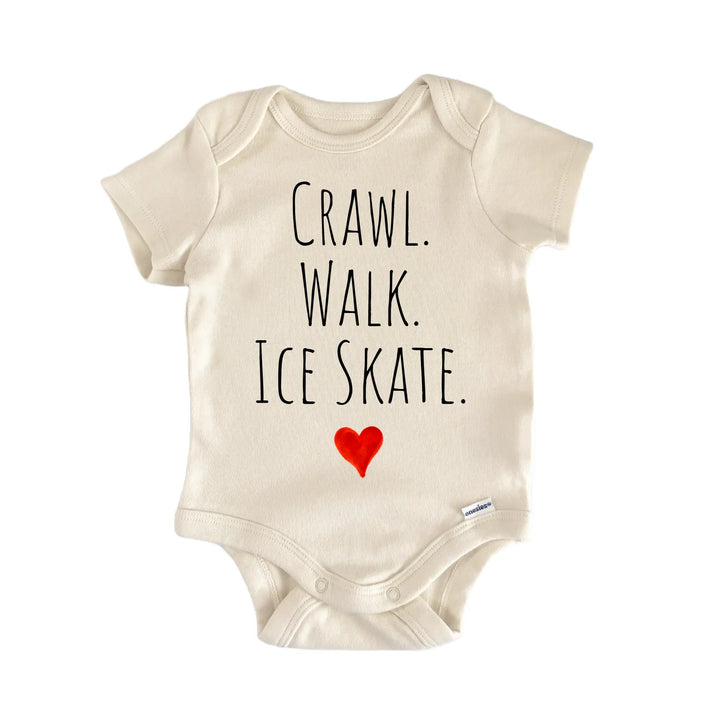 Crawl Walk Ice Skate Newborn Baby Bodysuit