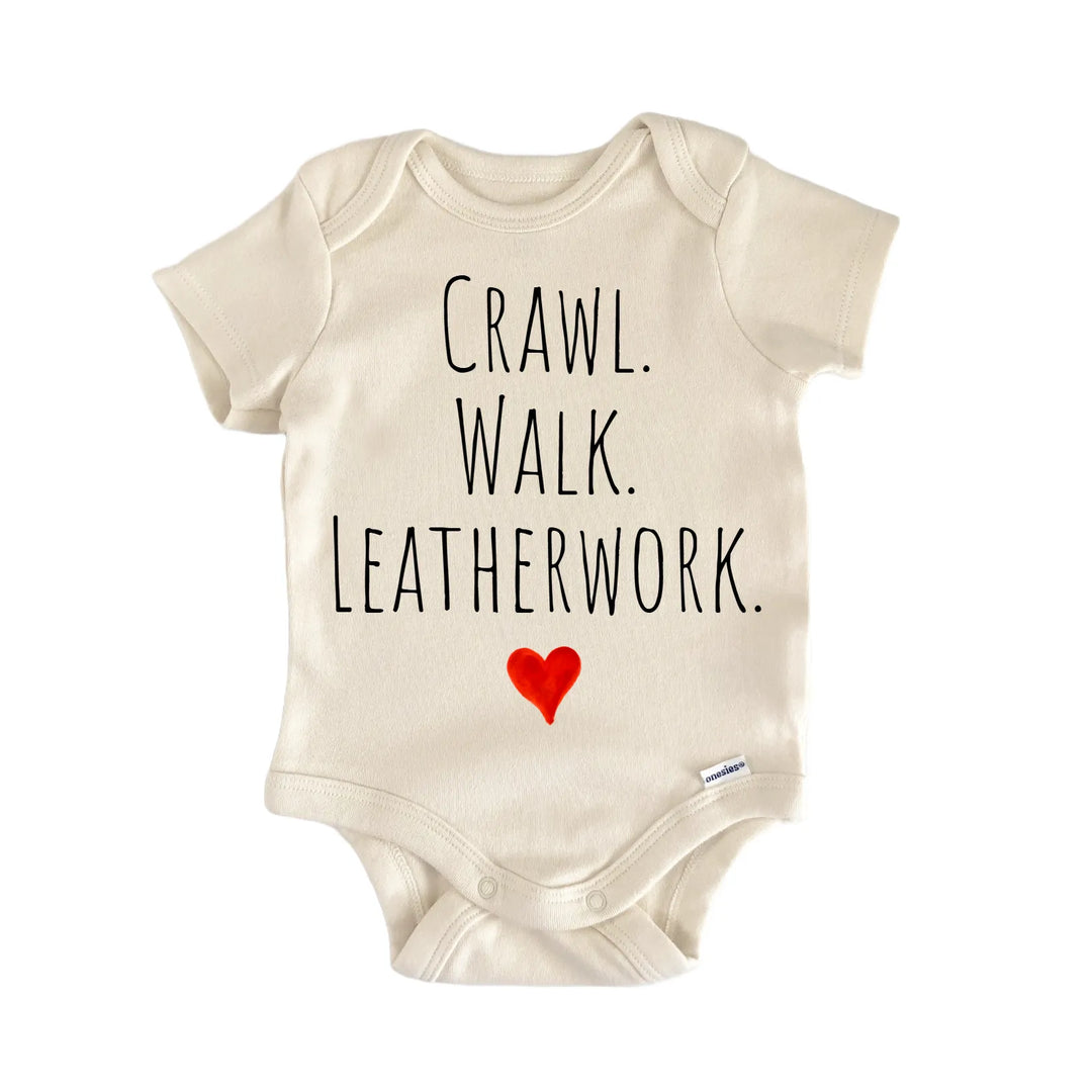 Crawl Walk Leatherwork Newborn Baby Onesie® Onesie®
