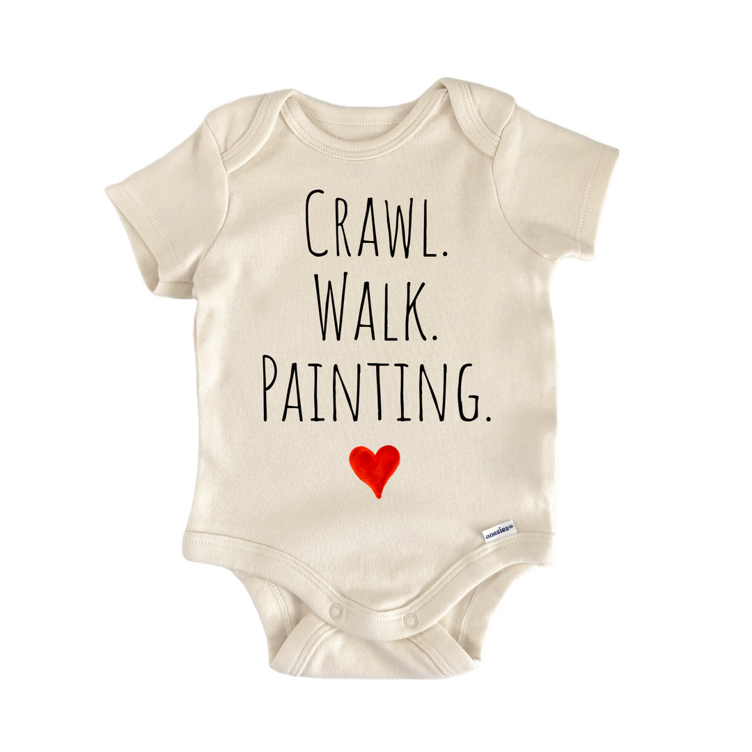 Crawl Walk Painting Newborn Baby Onesie® Bodysuit