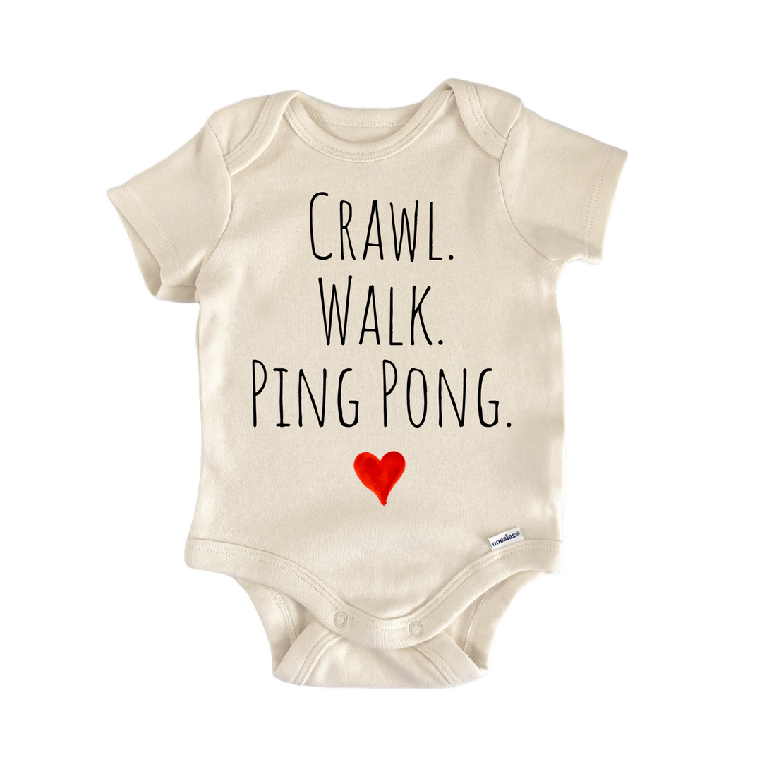 Crawl Walk Ping Pong Newborn Baby Onesie® Bodysuit