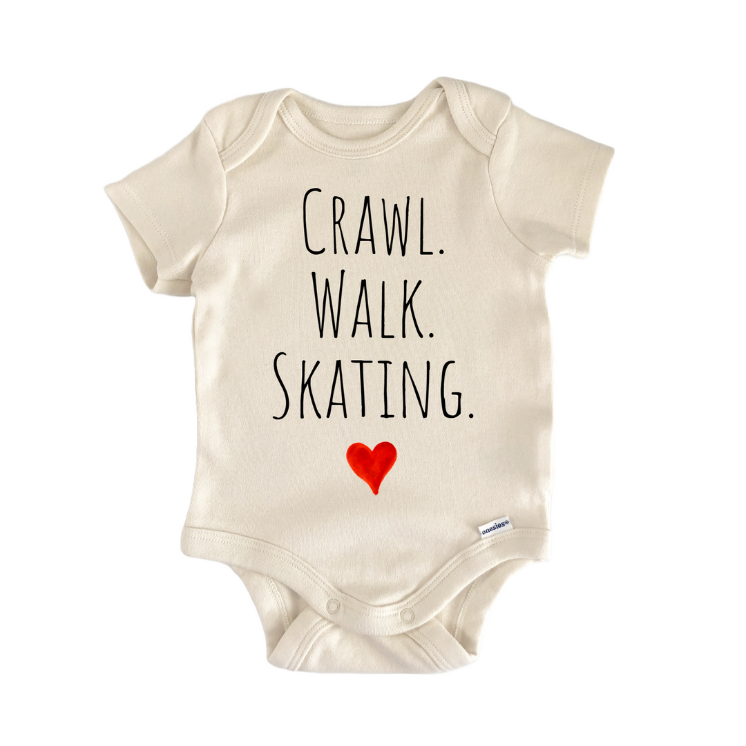 Crawl Walk Skating Newborn Baby Onesie® Bodysuit