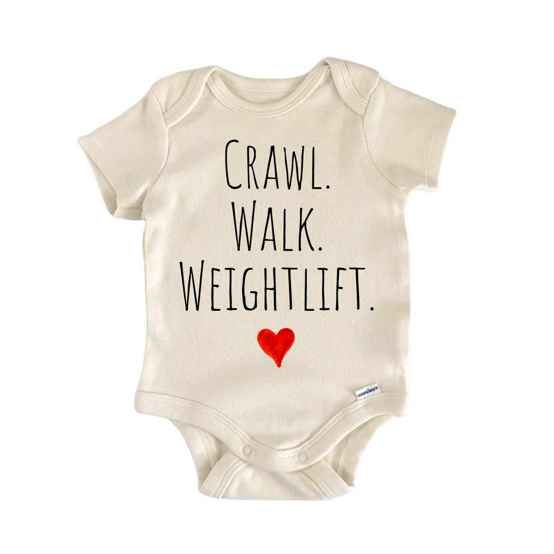 Crawl Walk Weightlift Newborn Baby Onesie® Bodysuit