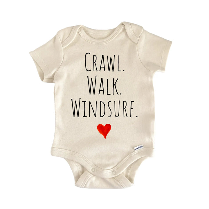 Crawl Walk Windsurf Newborn Baby Bodysuit