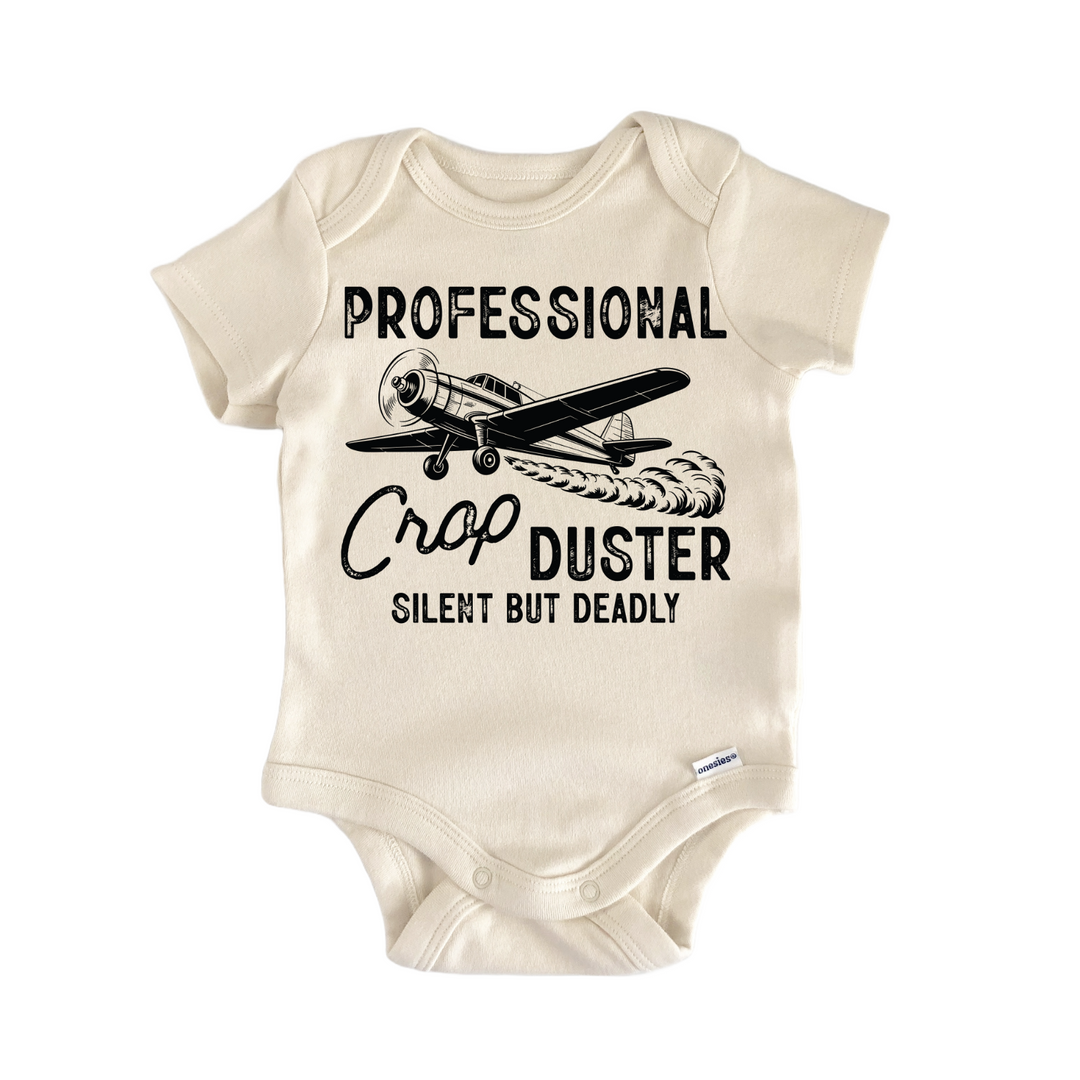 Crop Duster Pilot Plane Fart Newborn Baby Onesie® Bodysuit