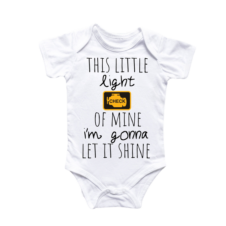 a baby bodysuit that says, this little light of mine i'm go