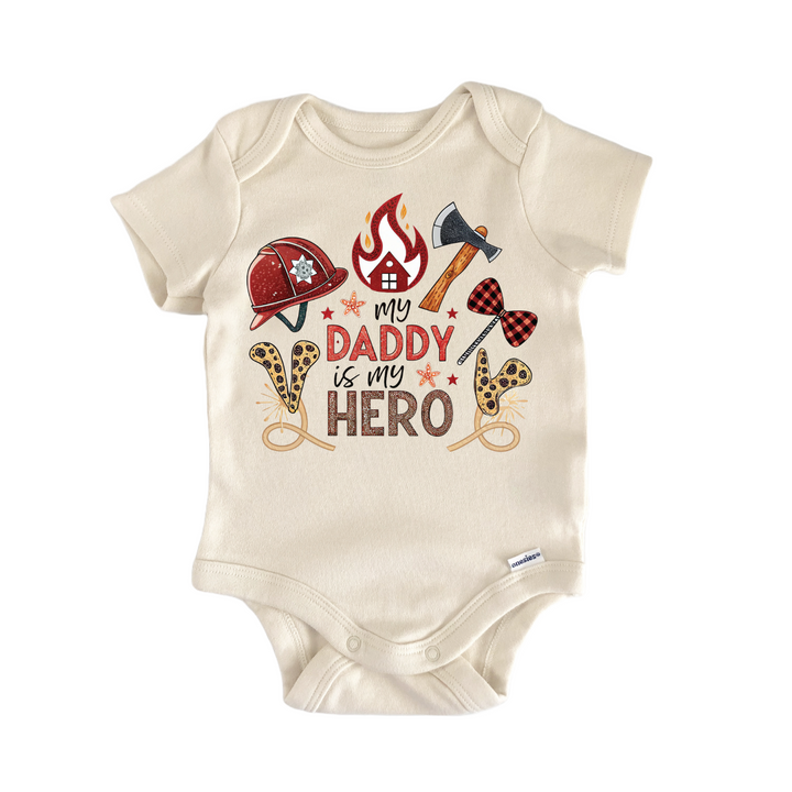 Daddy Hero Firefighter Newborn Baby Onesie® Onesie®