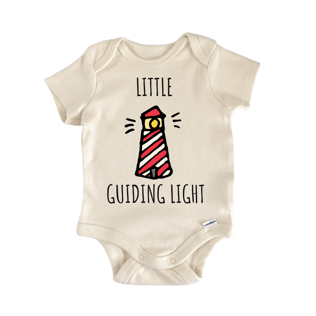 Guiding Light Lighthouse Coastal Nautical Newborn Gift Baby Bodysuit