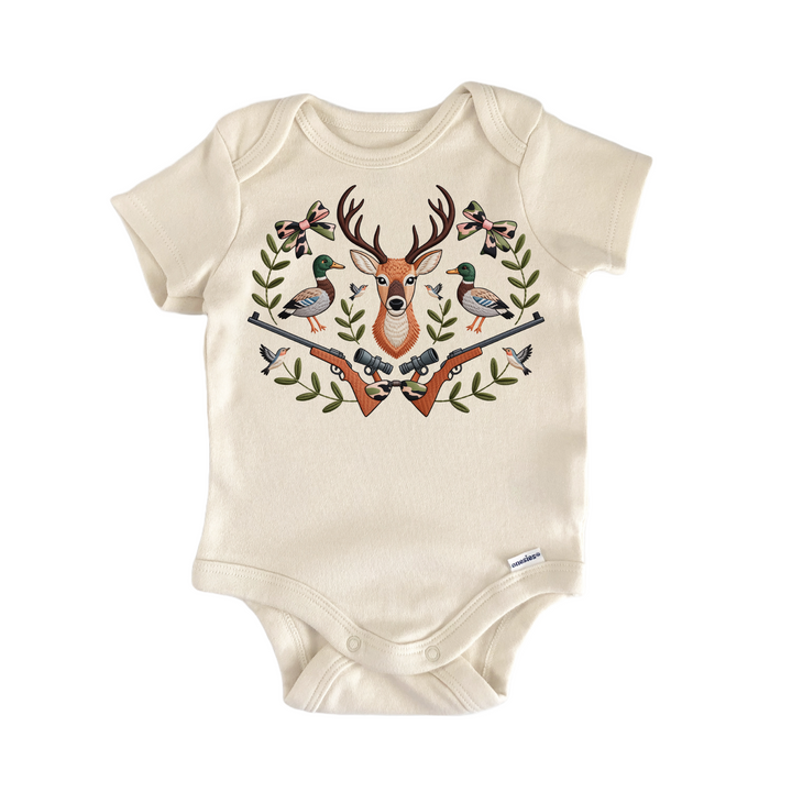 Duck Deer Hunting Wreath Newborn Baby Onesie® Onesie®