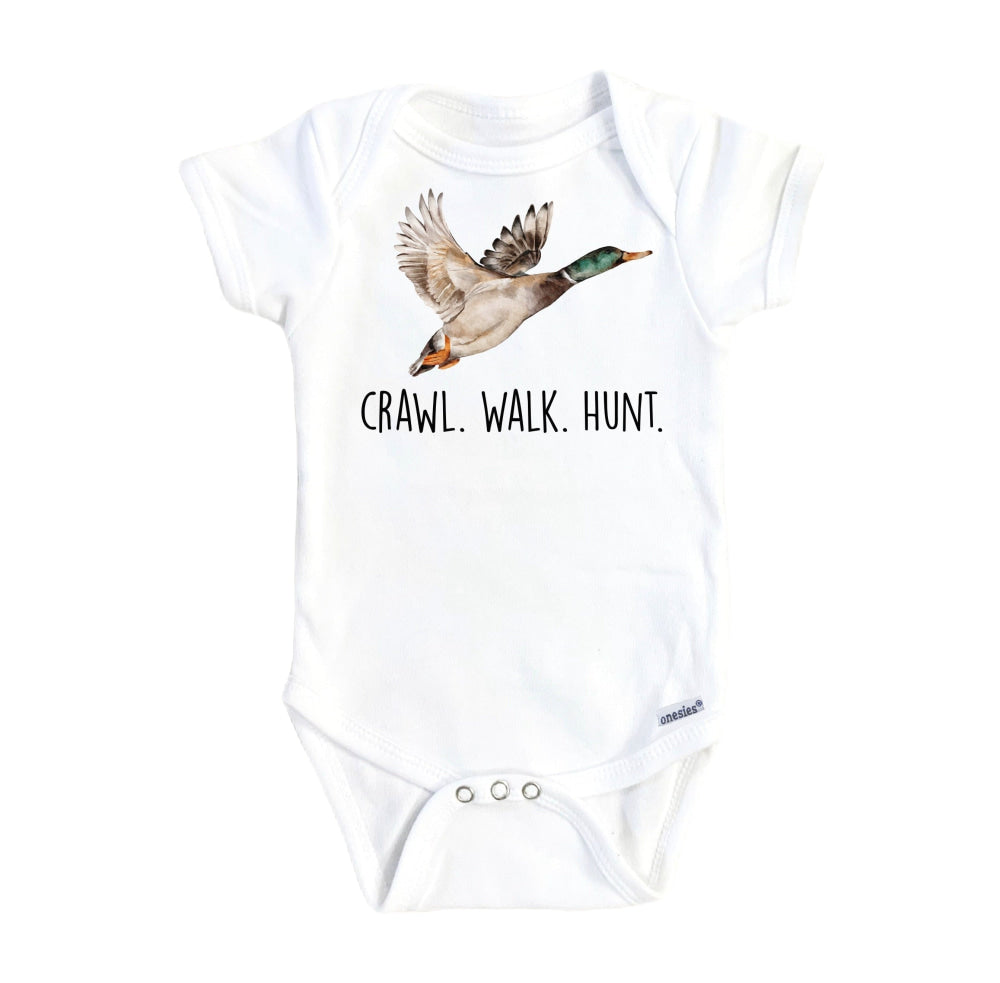Duck Hunting Crawl - Baby Boy Girl Clothes Infant Bodysuit Funny Cute Newborn Onesie