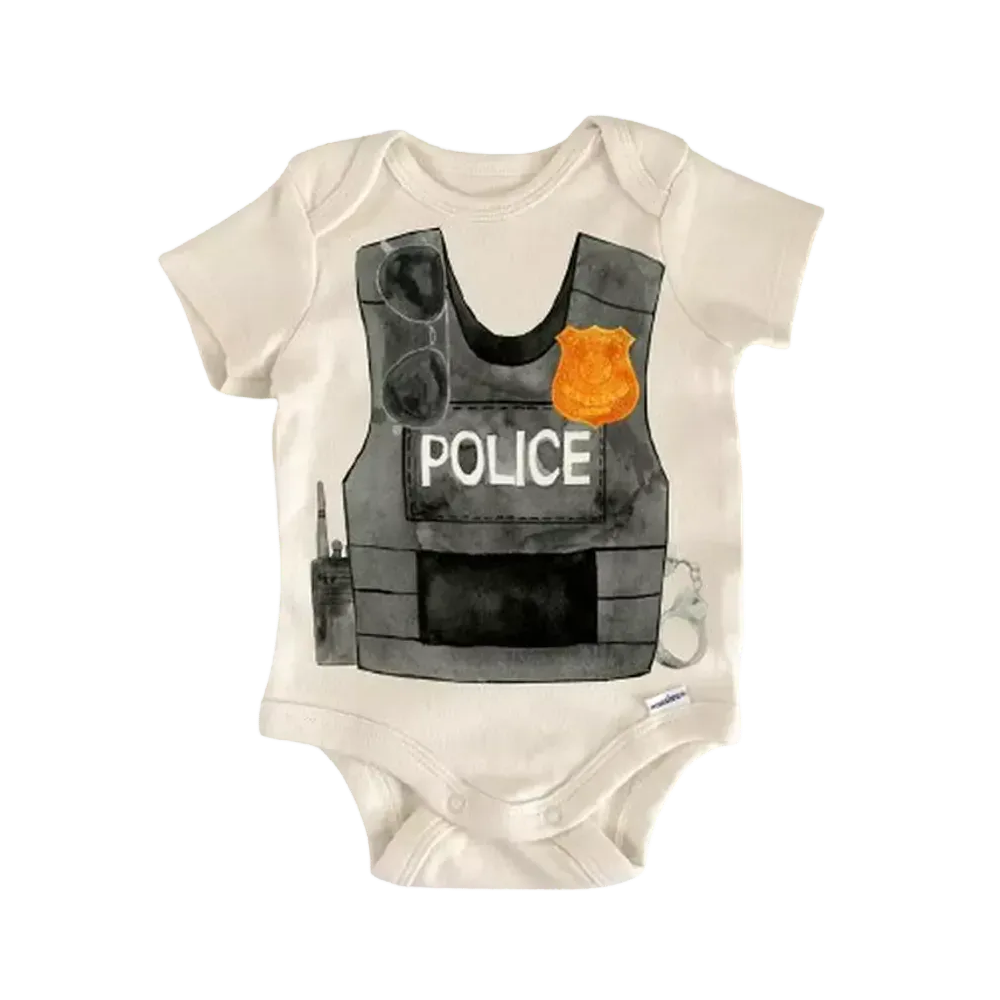 Police Armor - Baby Boy Girl Clothes Infant Bodysuit Funny Cute Newborn  Funny Cute Onesie® | North Fork Forager LLC