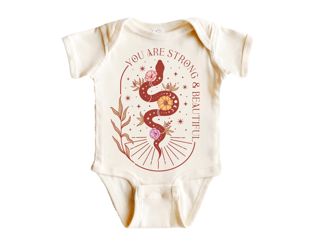 Snake Strong Moon  Child - Baby Boy Girl Clothes Infant Bodysuit Funny Cute Newborn  Funny Cute Onesie® | North Fork Forager LLC