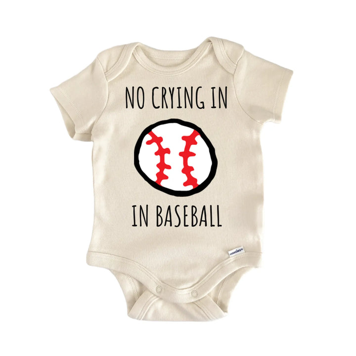 No Crying Baseball Sports Infant Gift Baby Bodysuit