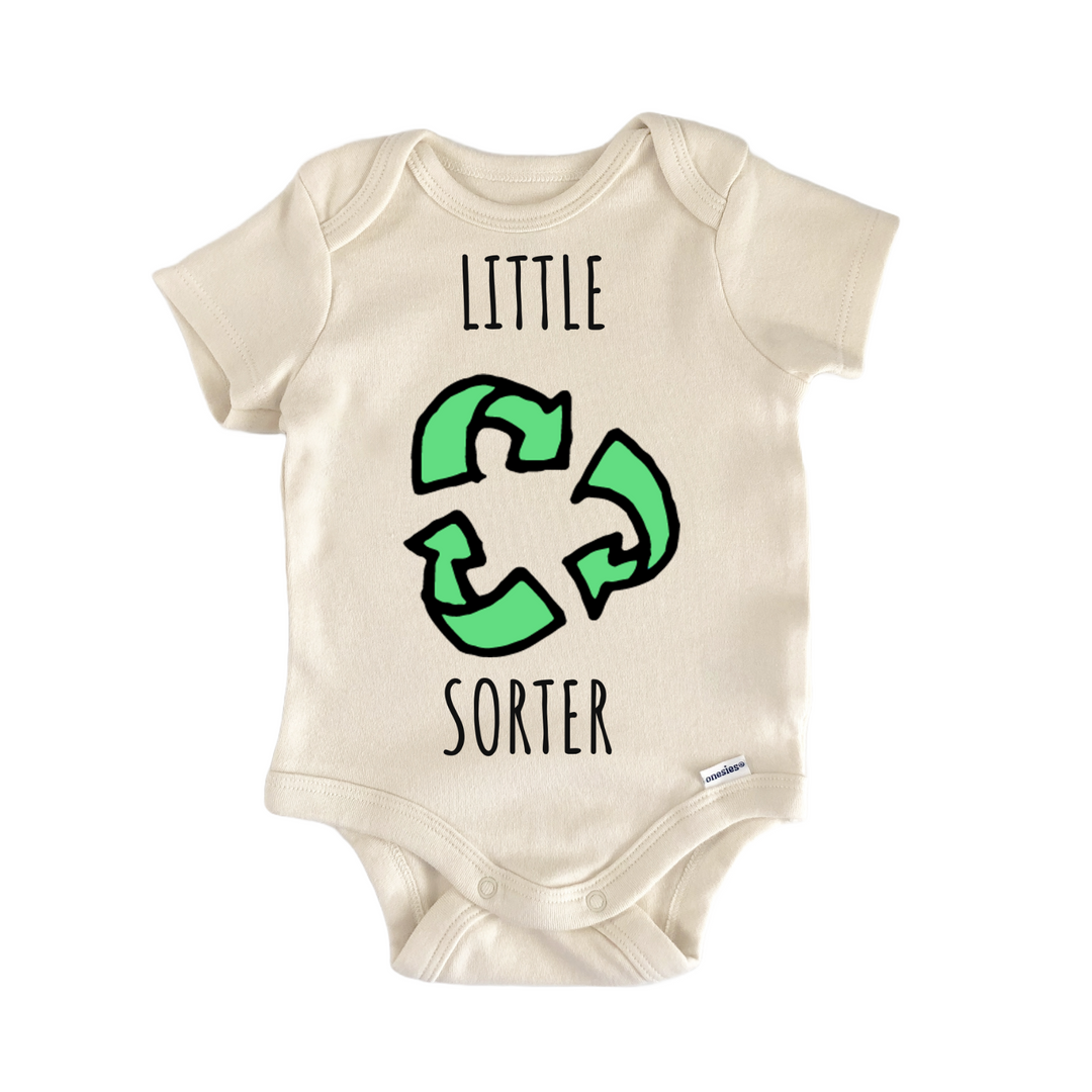Little Sorter Sorting Recycle Reuse Earth Day Infant Gift Baby Bodysuit