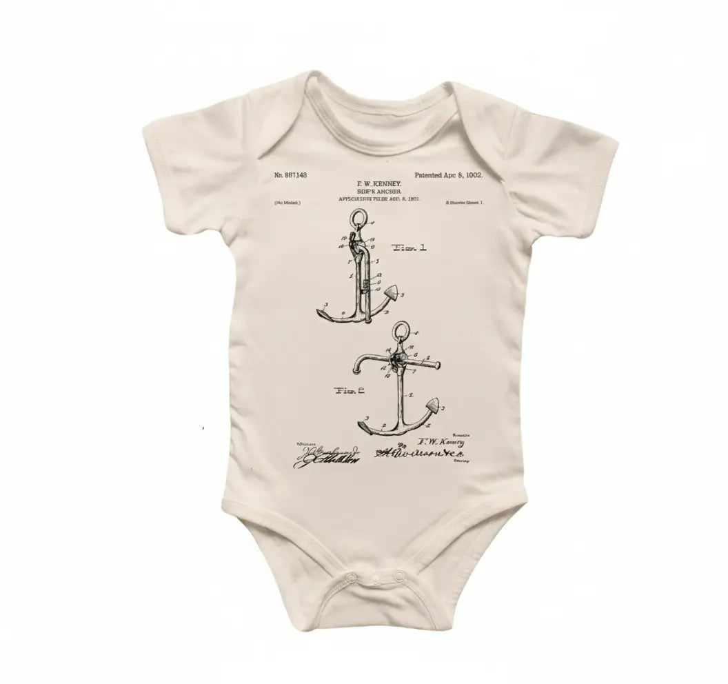 Boat Anchor Patent - Baby Boy Girl Clothes Infant Bodysuit Funny Cute Newborn  Funny Cute Onesie® | North Fork Forager LLC