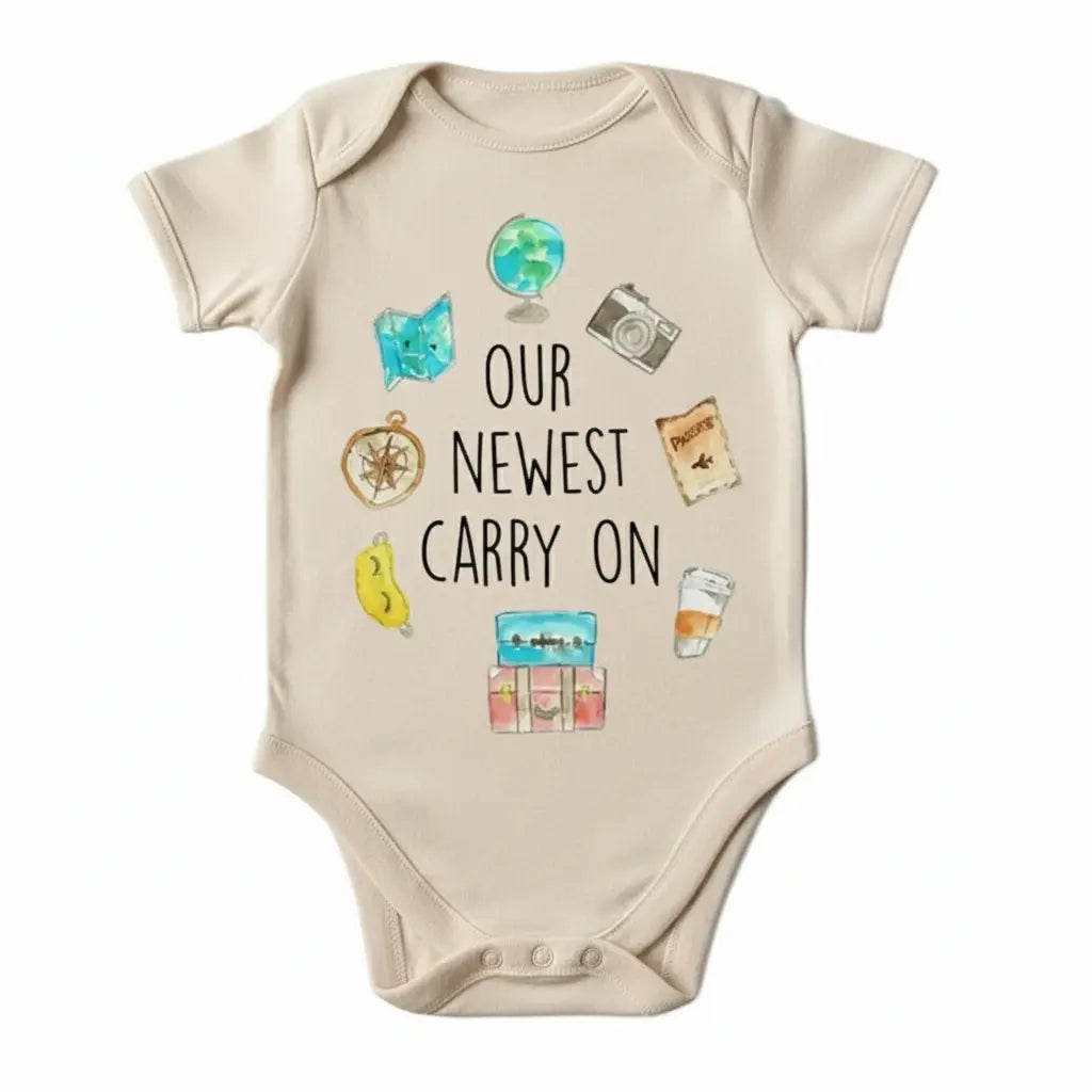 Travel Carry On - Baby Boy Girl Clothes Infant Onesie® Funny Cute Newborn 1B GS1  Funny Cute Onesie® | North Fork Forager LLC