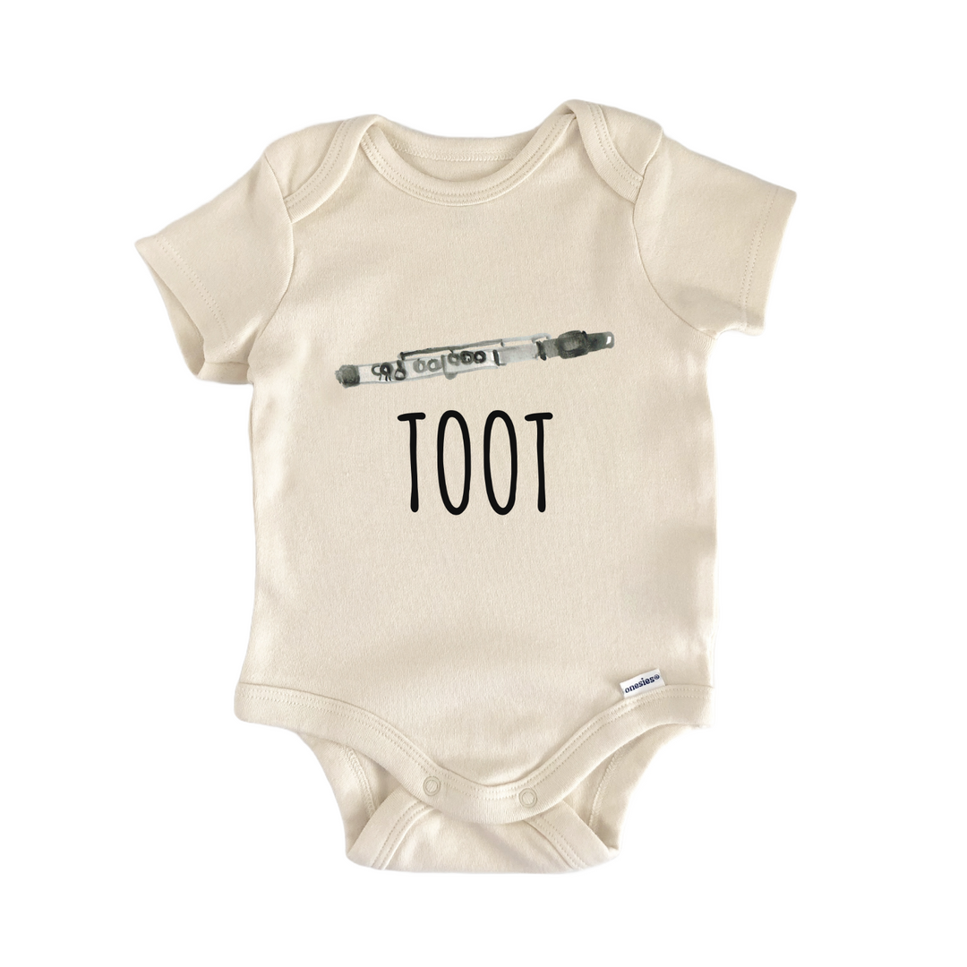 Flute Toot Instrument Musician Infant Gift Baby Bodysuit