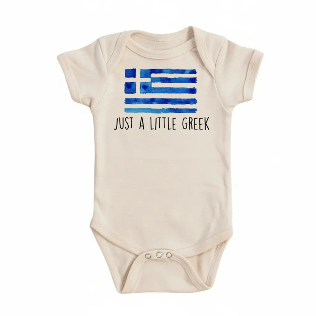 Little Greek - Baby Boy Girl Clothes Infant Onesie® Funny Cute Newborn GS1  Funny Cute Onesie® | North Fork Forager LLC