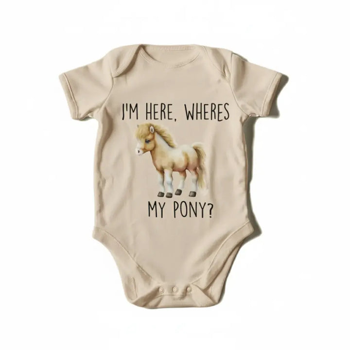 Pony - Baby Boy Girl Clothes Infant Onesie® Funny Cute Newborn GS1  Funny Cute Onesie® | North Fork Forager LLC