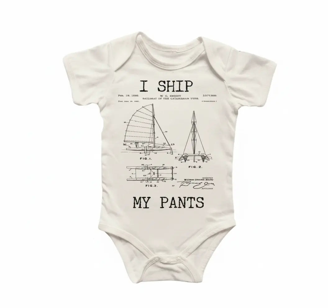 Sailboat Nautical Boat - Baby Boy Girl Clothes Infant Bodysuit Funny Cute Newborn 6  Funny Cute Onesie® | North Fork Forager LLC