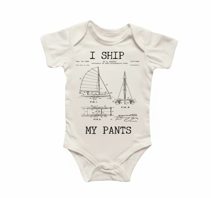 Sailboat Nautical Boat - Baby Boy Girl Clothes Infant Bodysuit Funny Cute Newborn 6  Funny Cute Onesie® | North Fork Forager LLC