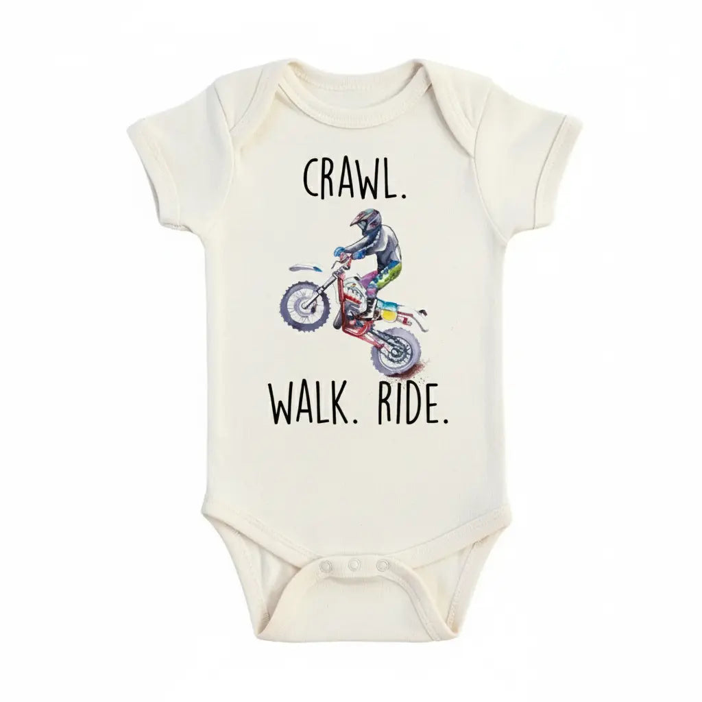 Dirt Bike Crawl - Baby Boy Girl Clothes Infant Onesie® Funny Cute Newborn GS1  Funny Cute Onesie® | North Fork Forager LLC
