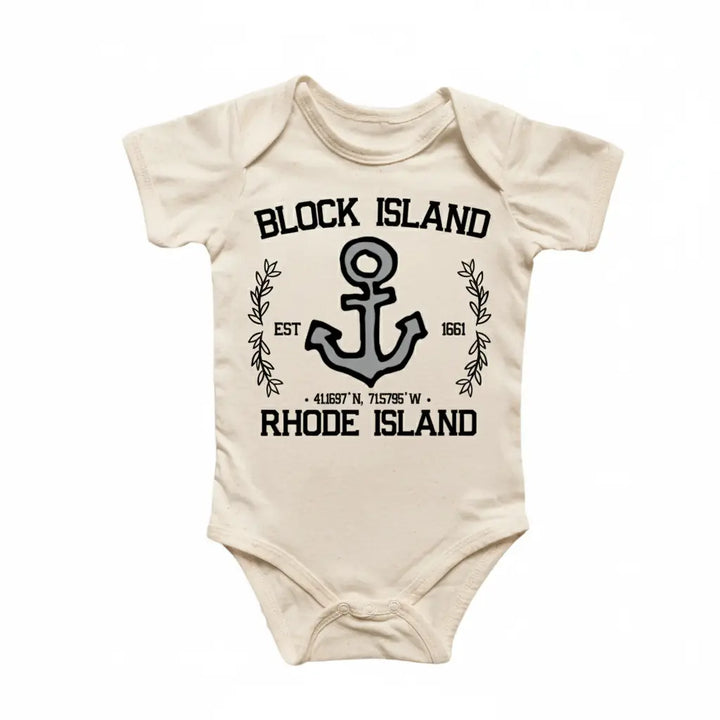 Block Island Rhode Island - Baby Boy Girl Clothes Infant Bodysuit Funny Cute Newborn  Funny Cute Onesie® | North Fork Forager LLC