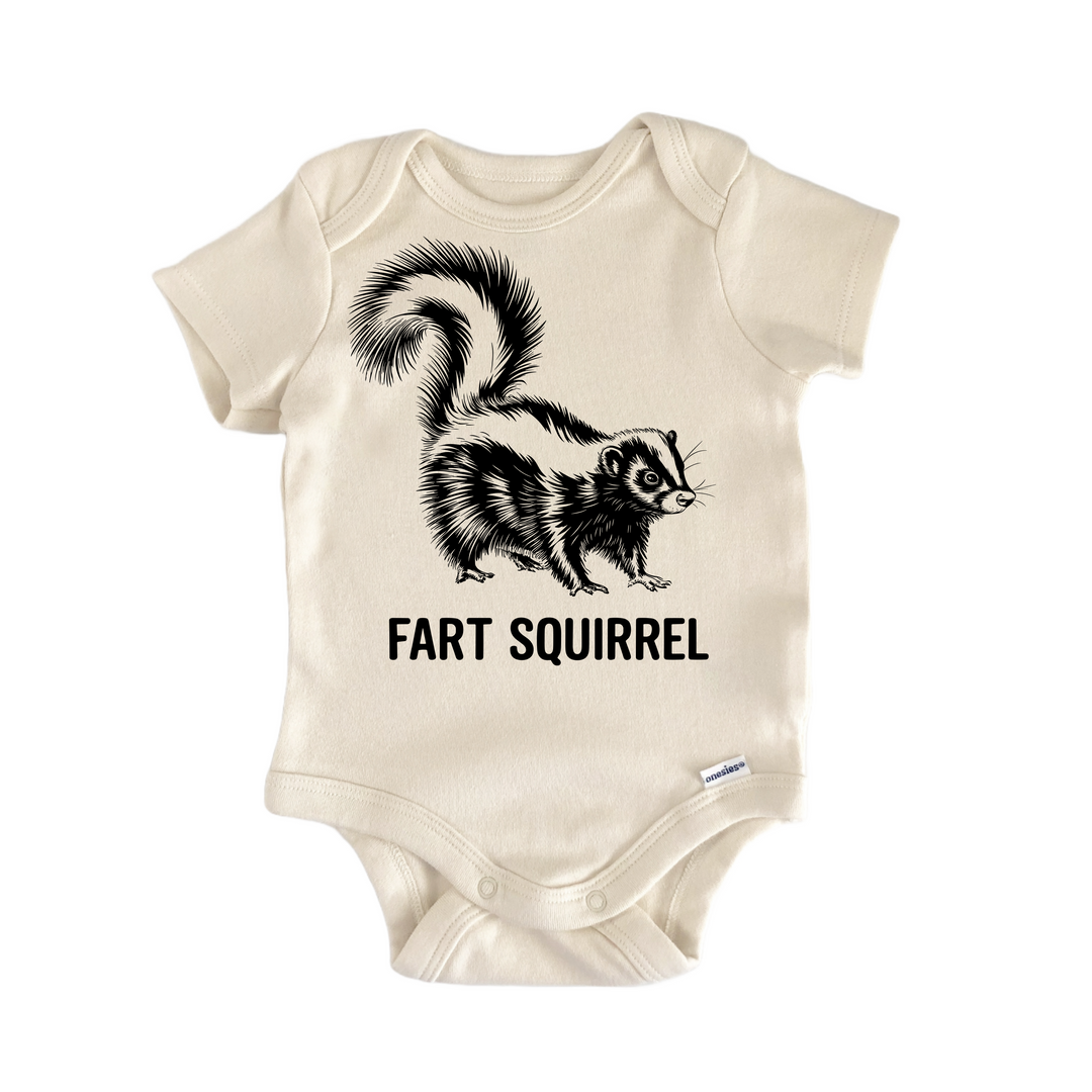Fart Squirrel Skunk Animal Woodland - Baby Bodysuit  Funny Cute Onesie® | North Fork Forager LLC