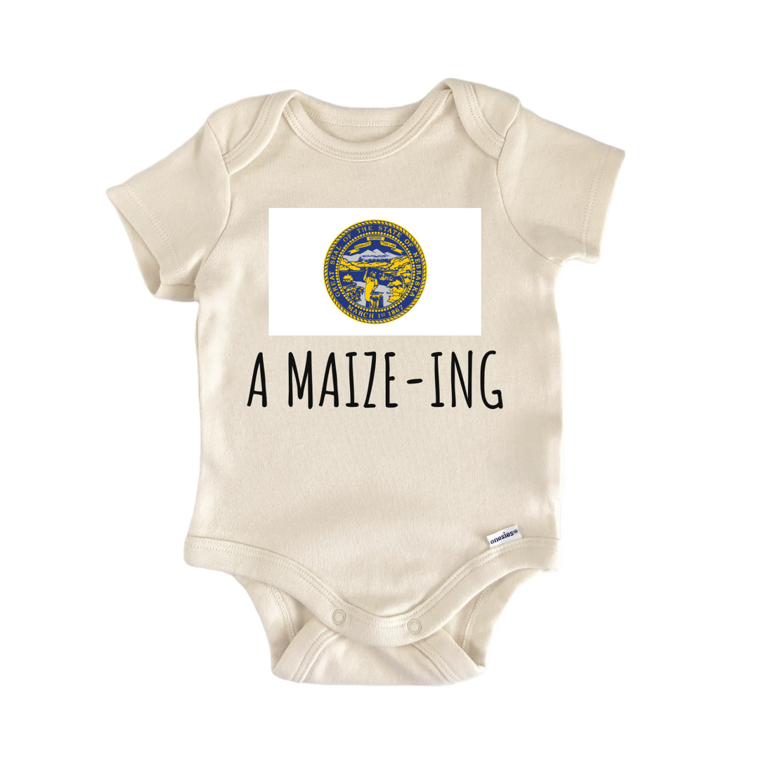 Nebraska Corn Maize State Flag Baby Gift Baby Onesie®