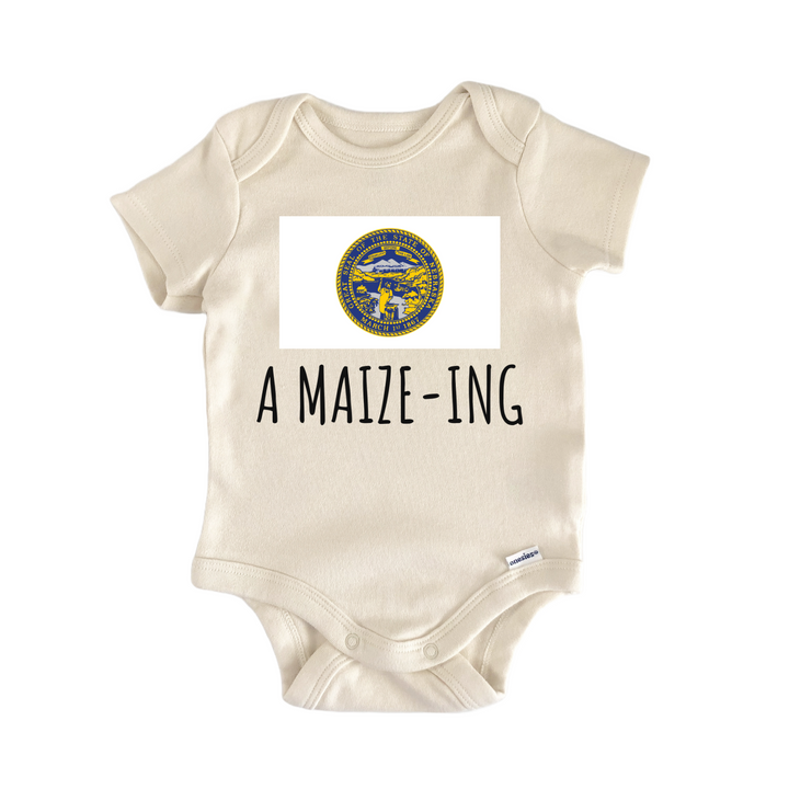 Nebraska Corn Maize State Flag Baby Gift Baby Onesie®