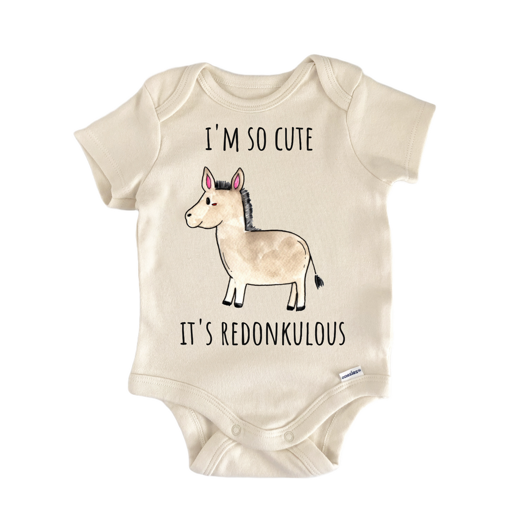 Donkey Horse Equestrian Farm Animal Baby Gift Baby Bodysuit