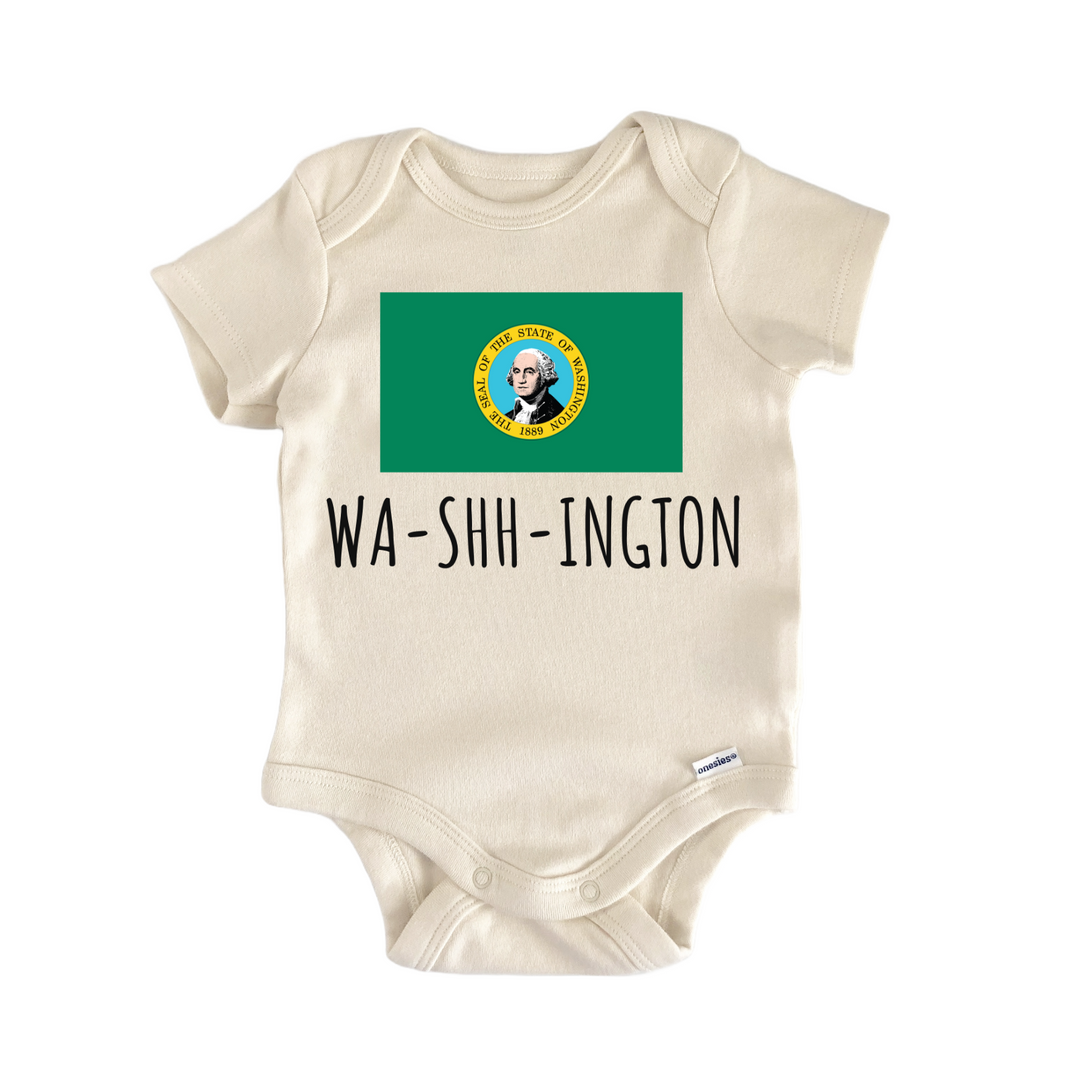Washington State Flag Baby Gift Baby Onesie®