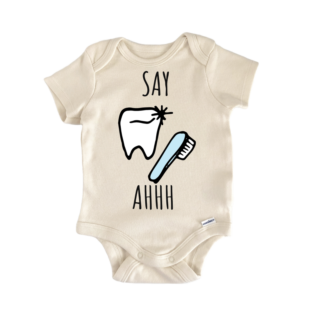 Dentist Dental Tooth Say Ahhh Baby Gift Baby Bodysuit