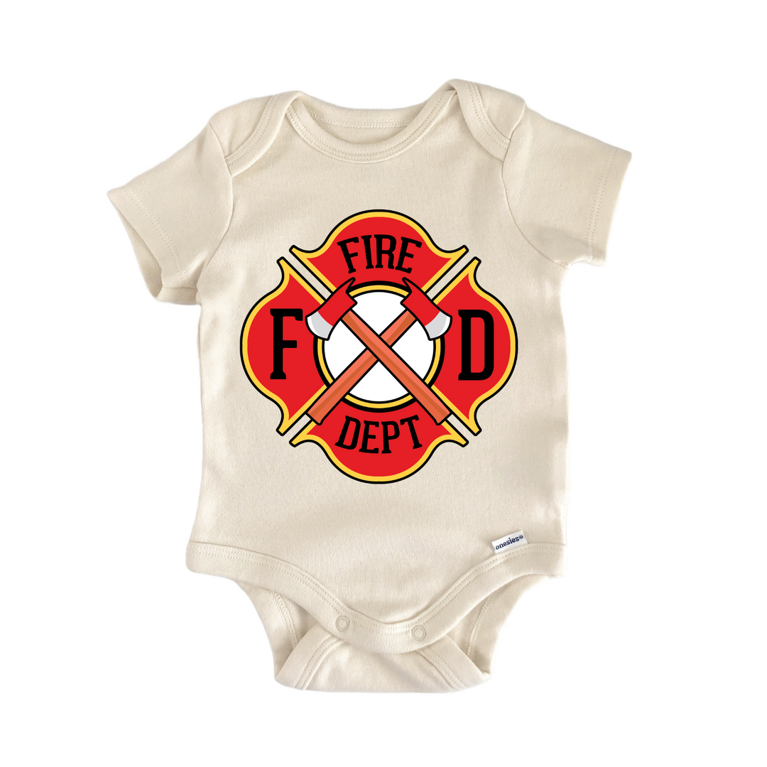 Fire Department Badge Newborn Baby Onesie® Bodysuit