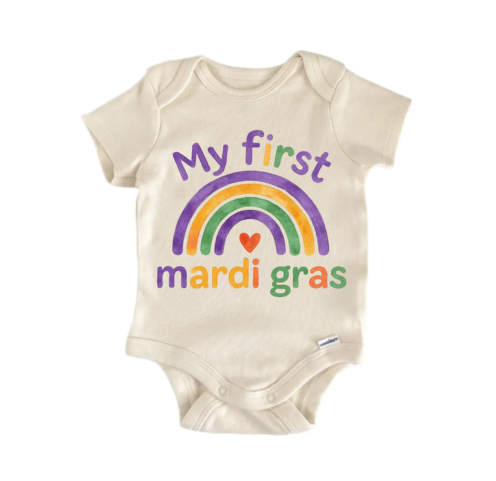 First Mardi Gras Rainbow Newborn Baby Bodysuit