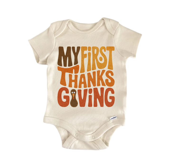 First Thanksgiving Boho Newborn Baby Onesie® Bodysuit
