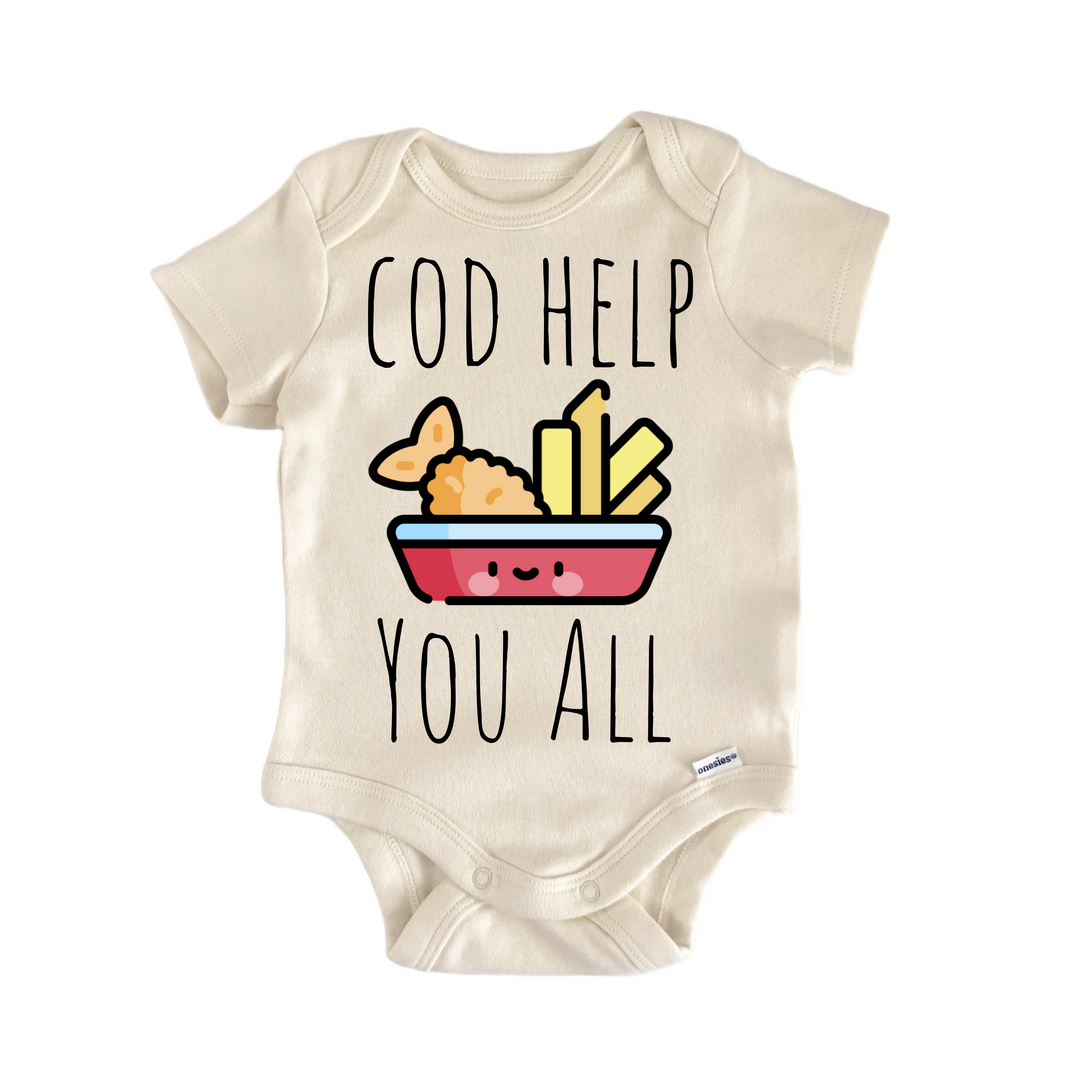 Fish And Chips Seafood Cod - Baby Bodysuit  Funny Cute Onesie® | North Fork Forager LLC