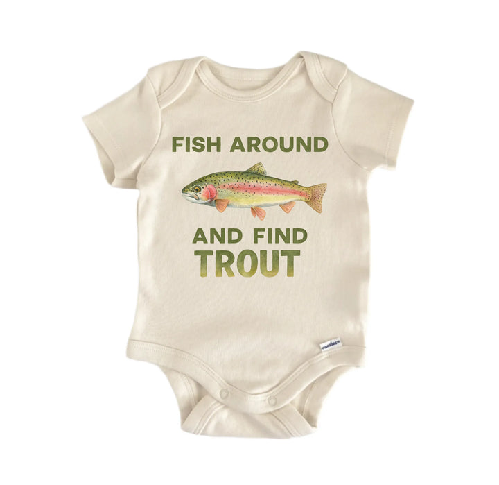 Fish Around Trout Fishing Newborn Baby Bodysuit