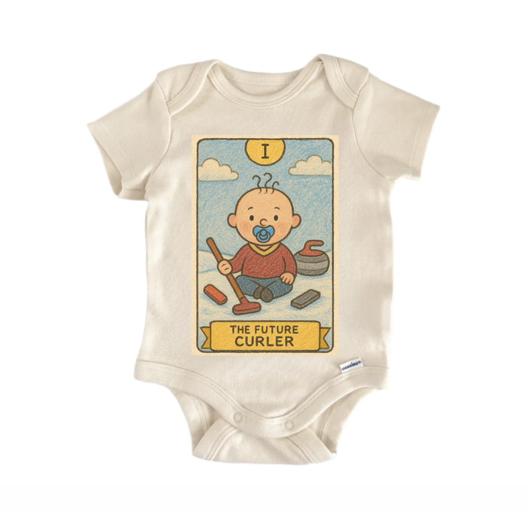 Future Curling Curler - Baby Bodysuit  Funny Cute Onesie® | North Fork Forager LLC