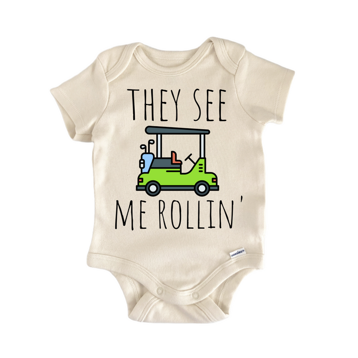 Golf Cart Golfing Sport - Baby Bodysuit  Funny Cute Onesie® | North Fork Forager LLC