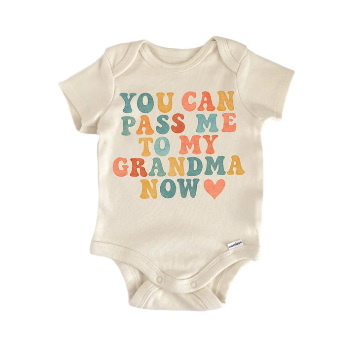 Grandma Reveal Pass Me Newborn Baby Bodysuit