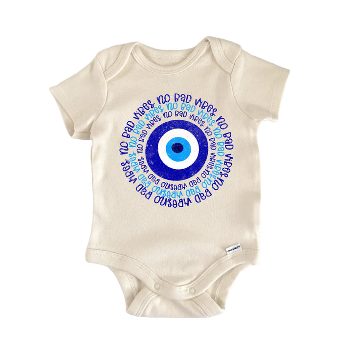 Greek Eye No Bad Vibes Newborn Baby Bodysuit