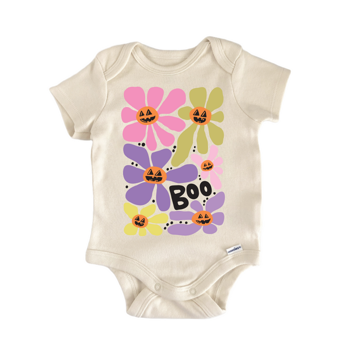 Halloween Floral Boho Pumpkin - Baby Bodysuit  Funny Cute Onesie® | North Fork Forager LLC