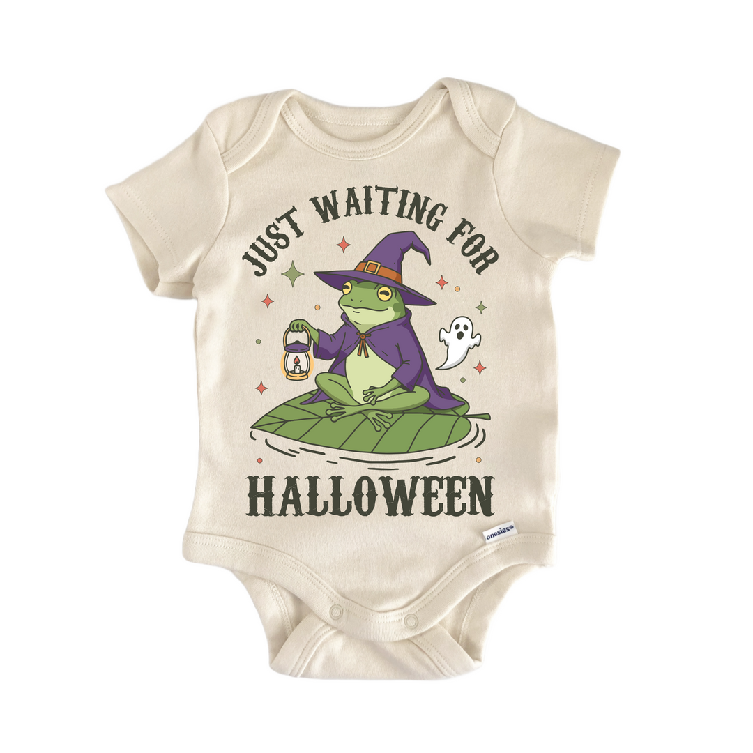 Halloween Retro Frog Waiting - Baby Bodysuit  Funny Cute Onesie® | North Fork Forager LLC