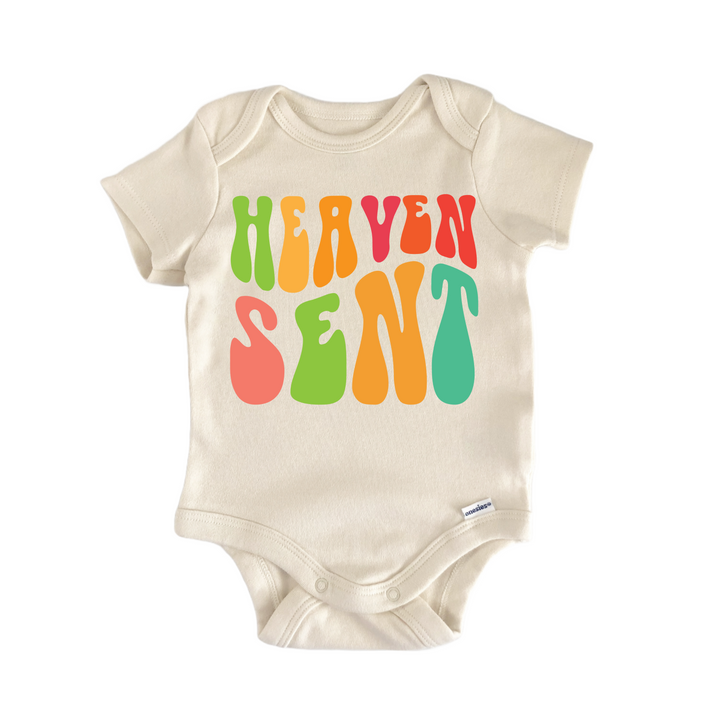 Heaven Sent Jesus God Religious - Baby Bodysuit  Funny Cute Onesie® | North Fork Forager LLC